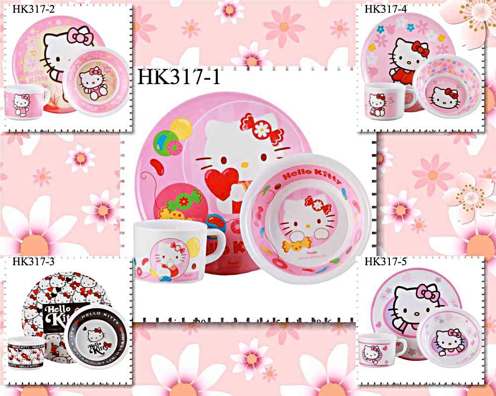 Botol, cetakan, Gelas, sendok, garpu, mangkok, piring , tempat bekal Hello Kitty