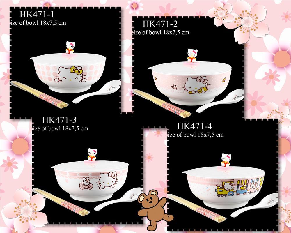 Botol, cetakan, Gelas, sendok, garpu, mangkok, piring , tempat bekal Hello Kitty