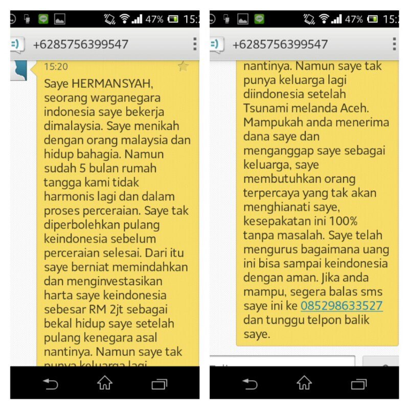 &#91;HOT&#93; Penipuan SMS Model Terbaru 2015 !!