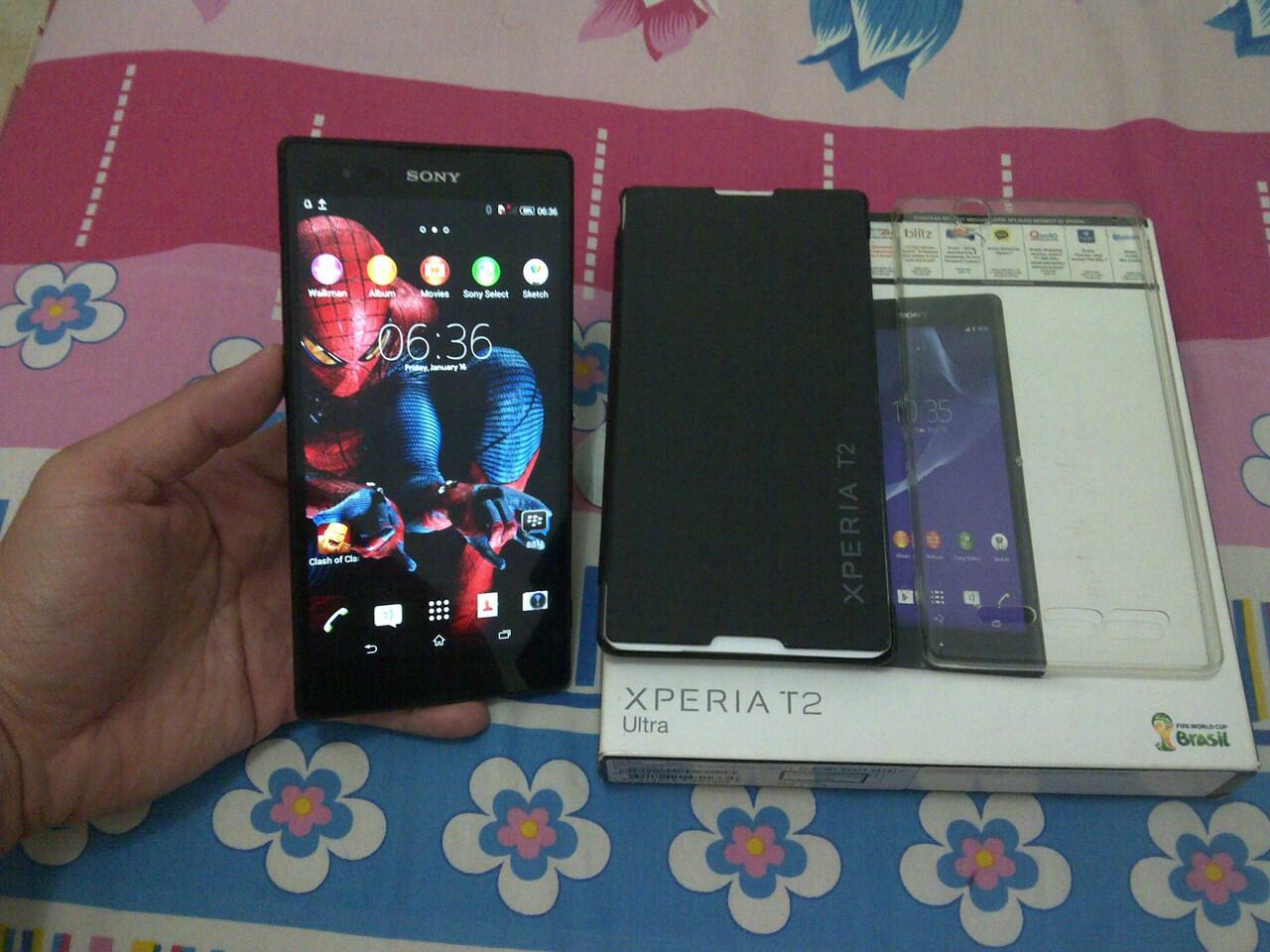 Jual Sony T2 ultra black garansi resmi Sony 9 bulan
