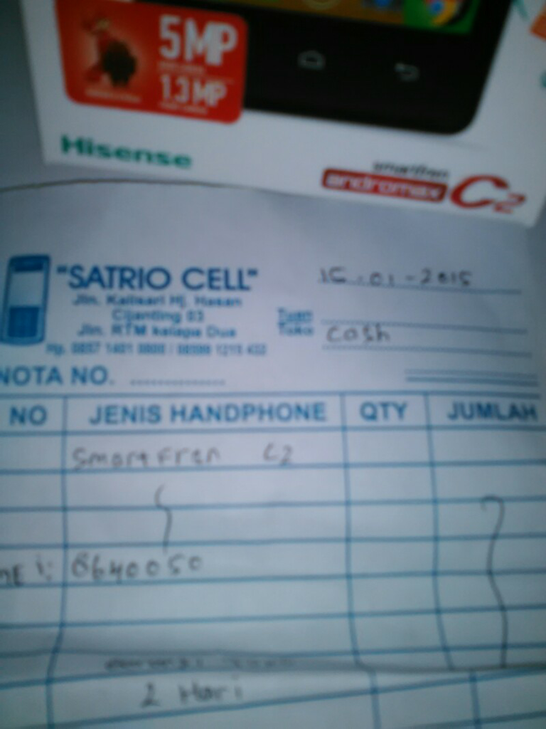 ANDROMAX C2 NEW WHITE BARU PAKE ,DEPOK