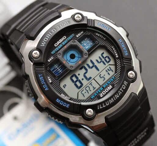 Jam Tangan Mirip Instrumen Cockpit Pesawat, Casio AE-2000W Original