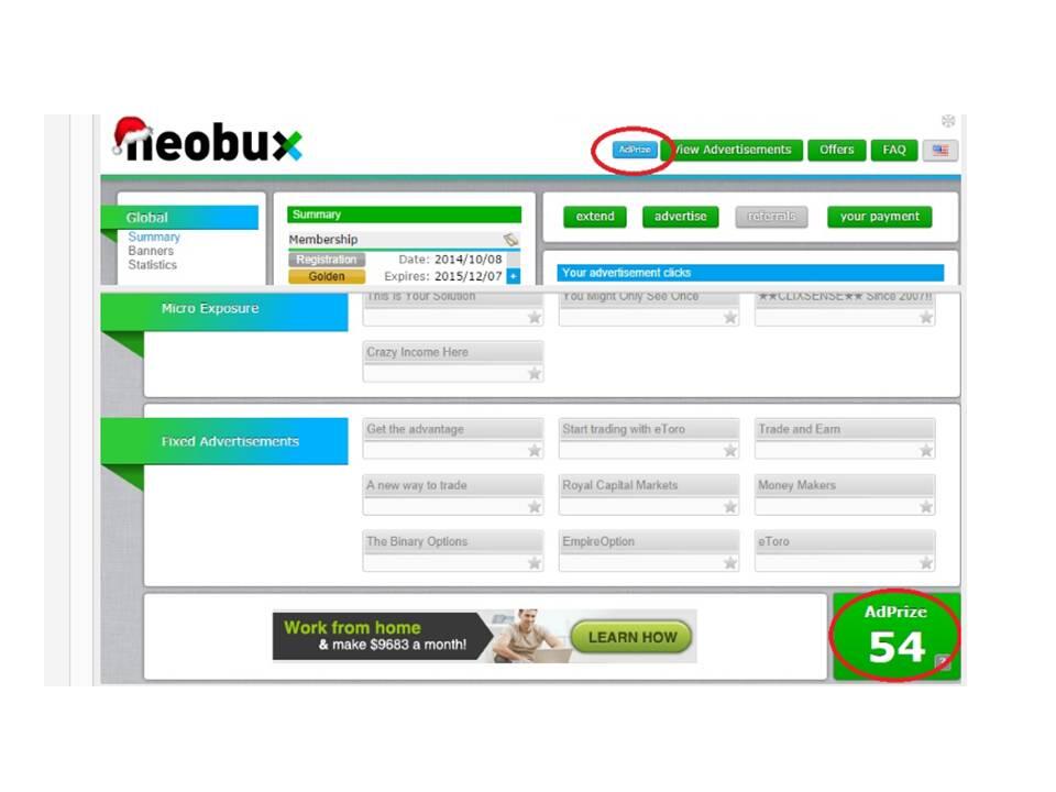 Cepet Nambah balance Neobux lewat Adprize,,,,Yang penting rajin gan,,,