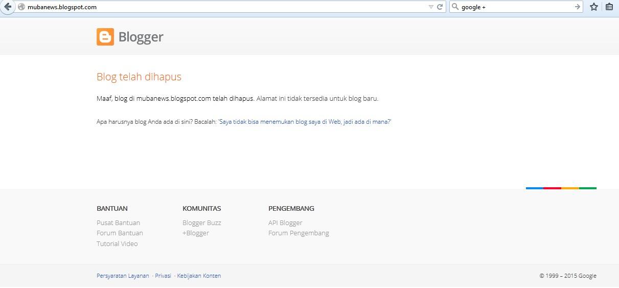 HELP... Cara mengembalikan Account Blogspot yang dihapus.
