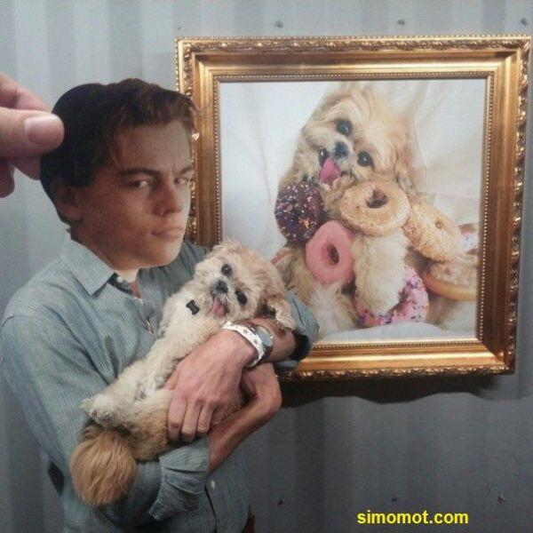 Pria Ini Iseng memasang Foto Leonardo DiCaprio Pada Wajah Orang