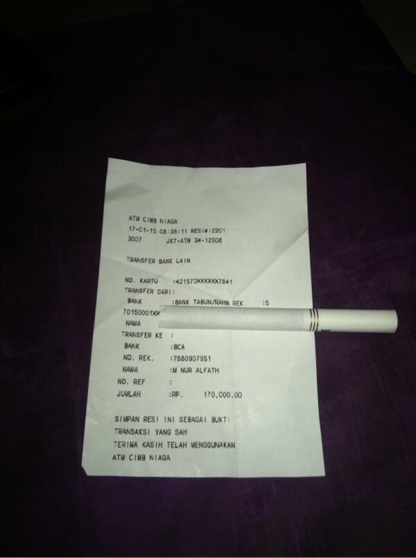 Penipu ID the monstel BCA 7880907951 M Nur Alfath