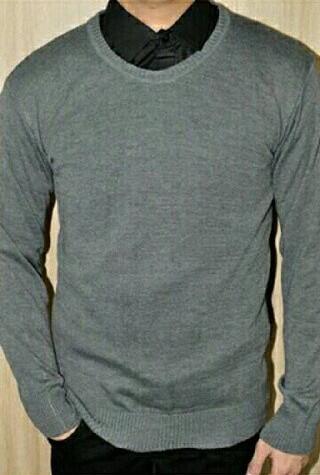 Sweater Pria Bahan Rajut Dengan Patch Kulit Berkualitas