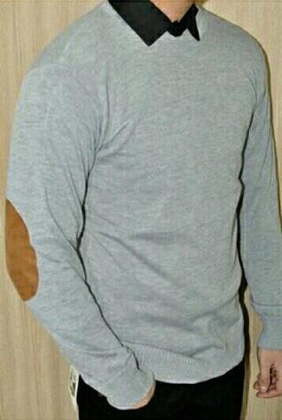 Sweater Pria Bahan Rajut Dengan Patch Kulit Berkualitas