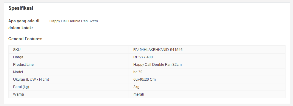 Happy Call Double Pan - 32cm - Merah