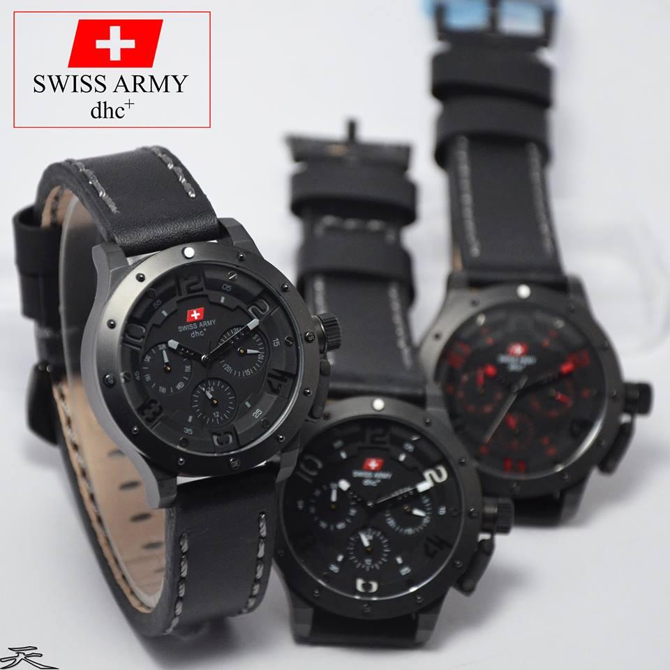 Terjual Jam Tangan Swiss Army dhc+, kanvas-rantai-kulit 