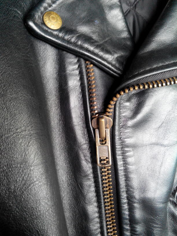 JAKET KULIT/LEATHER JACKET SCHOTT PERFECTO 618 DARK BROWN CLIP KANCING GOLD