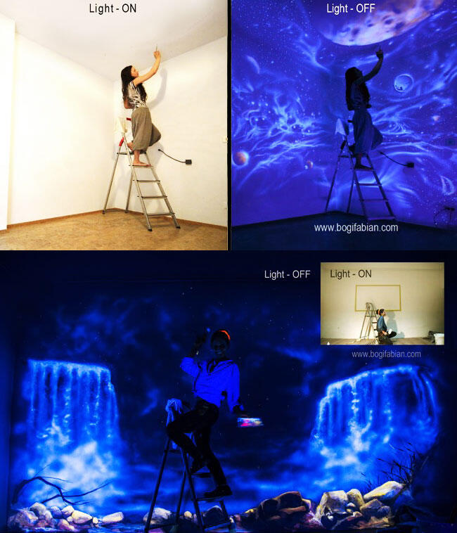 Begini kerennya mural glow in the dark buatan seniman Hungaria