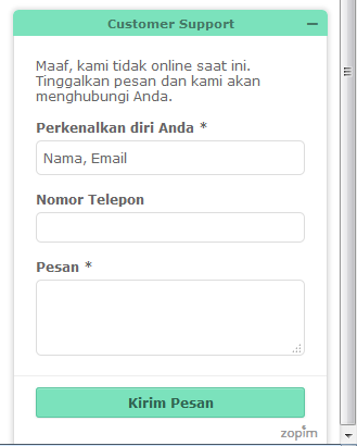 &#91;TANYA&#93; Live Chat Zopim