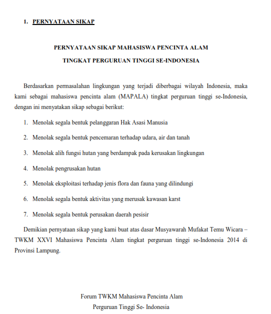 “Peran Mapala Di Perguruan Tinggi se-Indonesia Sebagai Inisiator dan Penggerak Tangga