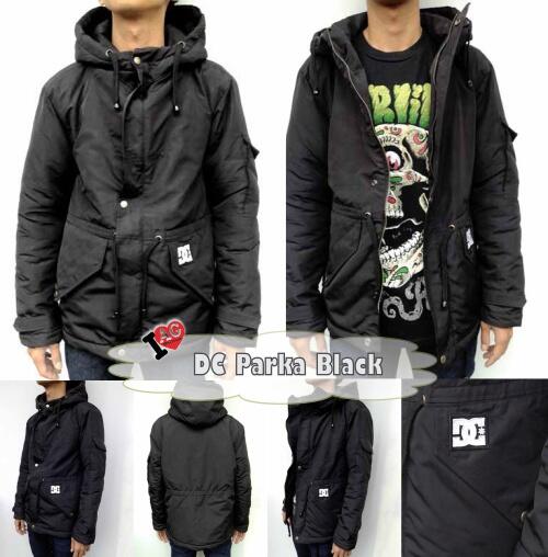Jaket Parka Hoodie Bandung DC (green army, blue navi, brown, Grey)