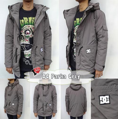 Jaket Parka Hoodie Bandung DC (green army, blue navi, brown, Grey)