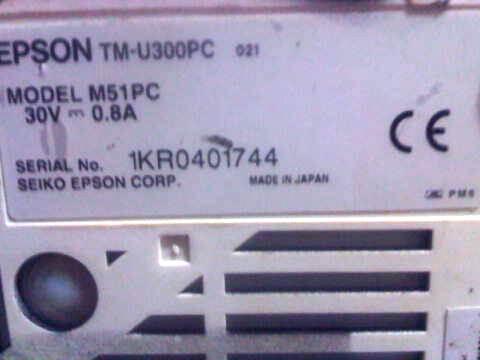 JUAL : Printer KASIR / MINI / STRUK / POS merk EPSON tm-u300pc BANDUNG