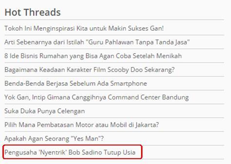 Pengusaha 'Nyentrik' Bob Sadino Tutup Usia