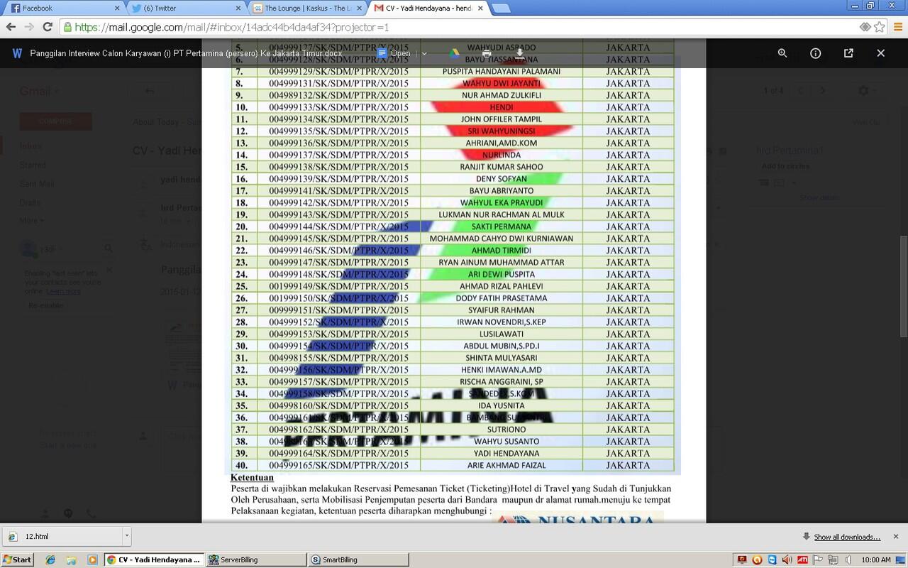 Yang dapat pangiilan atau sudah bekerja di PT.PERTAMINA masuk!!