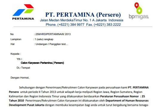 Yang dapat pangiilan atau sudah bekerja di PT.PERTAMINA masuk!!