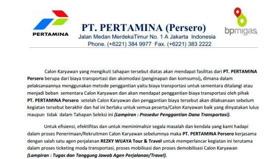 Yang dapat pangiilan atau sudah bekerja di PT.PERTAMINA masuk!!