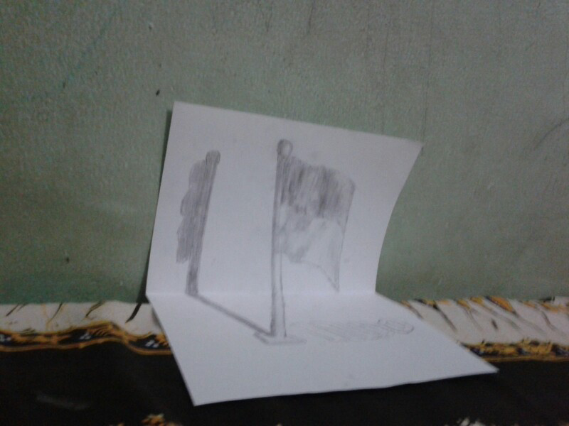 Gambaran 3D dengan pensil karya saya sendiri