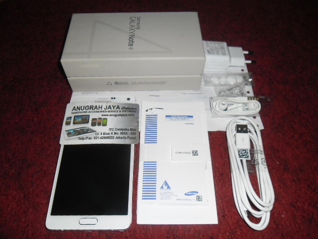Samsung Galaxy Note 4 N910H White Mulus 99%, Garansi SEIN 10 Bulan Bonus Flipcover
