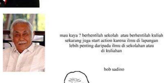 Ini meme 'pintar vs goblok' ala Mario Teguh dan Bob Sadino