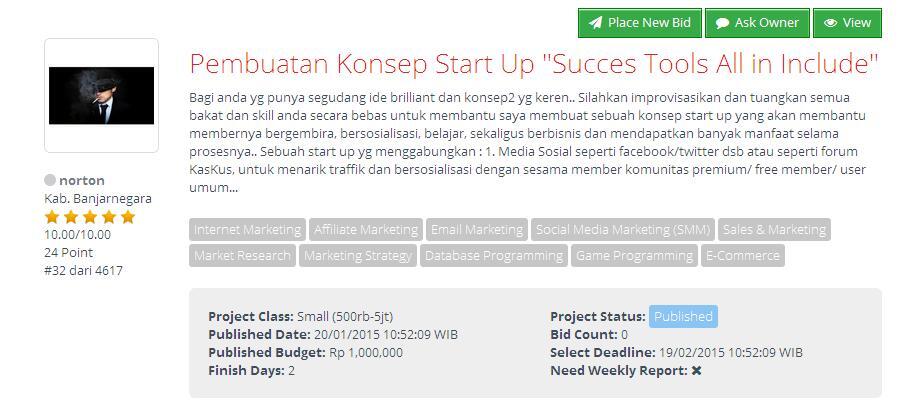 &#91;LOWONGAN FREELANCE INDONESIA&#93; Pembuatan Konsep Start Up &quot;Succes Tools All in Include