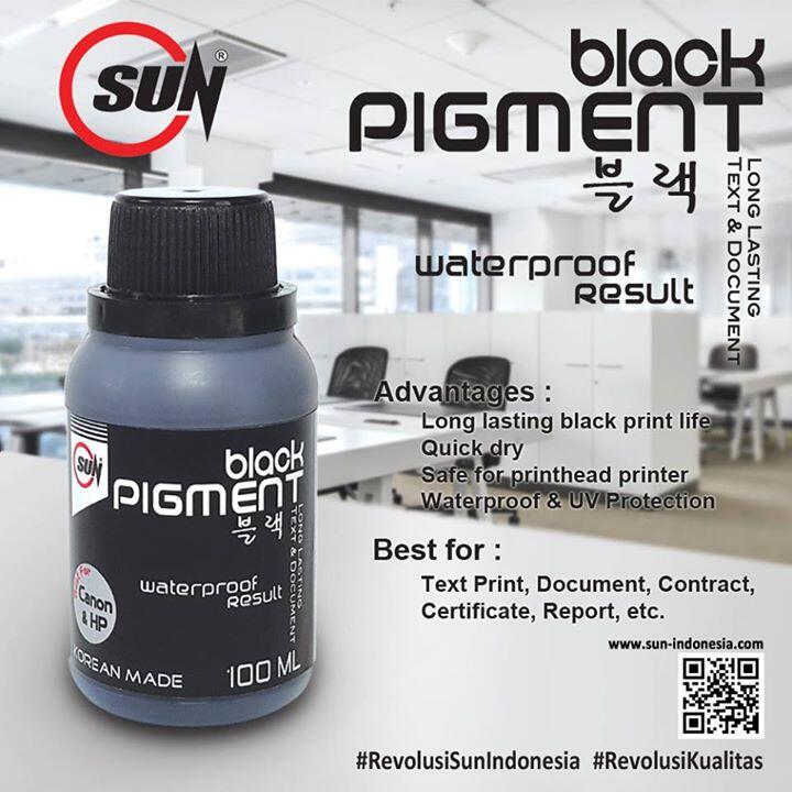 Tinta SUN BLACK PIGMENT 100 ml (CANON & HP) || SUN INDONESIA