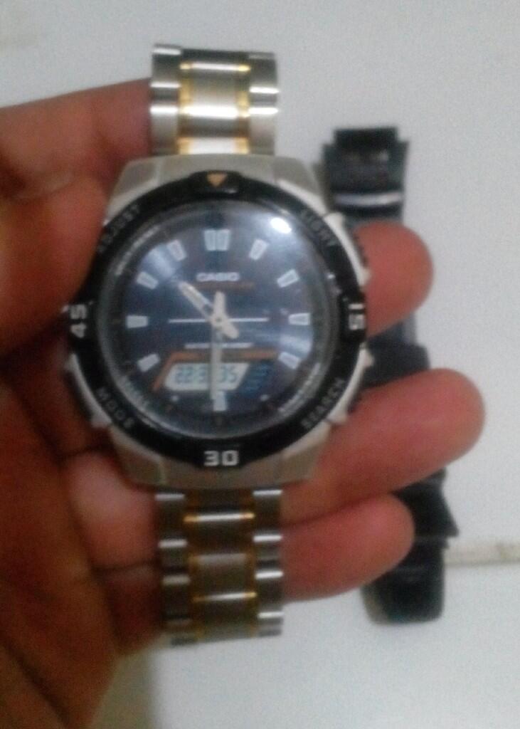 JAM TANGAN CASIO TOUGH SOLAR DOBEL TIME KEREN MURAH