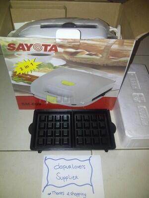 Sayota Sandwich Maker & Waffle Maker SM609, 1 Alat utk membuat 2 Jenis Makanan, Sayot