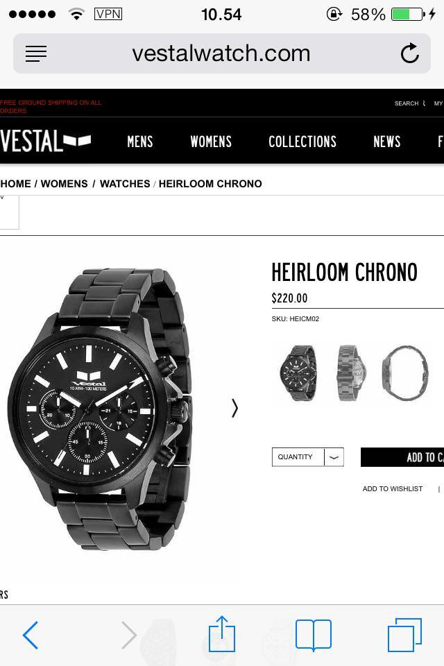 Jam Tangan merk Vestal / Vestal HEIRLOOM CHRONO BLack (MURAH Gan)