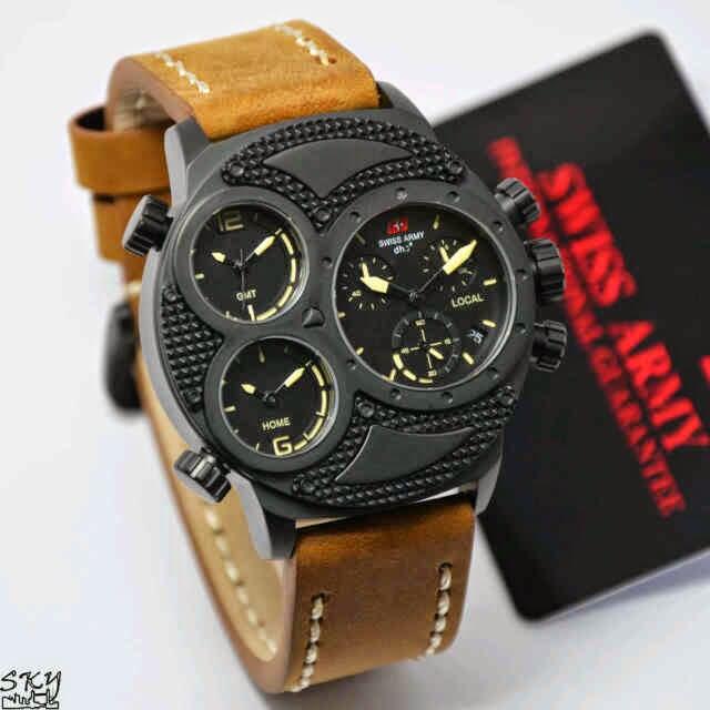 JAM TANGAN SWISS ARMY SA2178 LEATHER | ORIGINAL