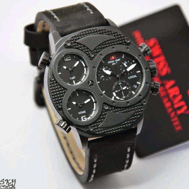 JAM TANGAN SWISS ARMY SA2178 LEATHER | ORIGINAL