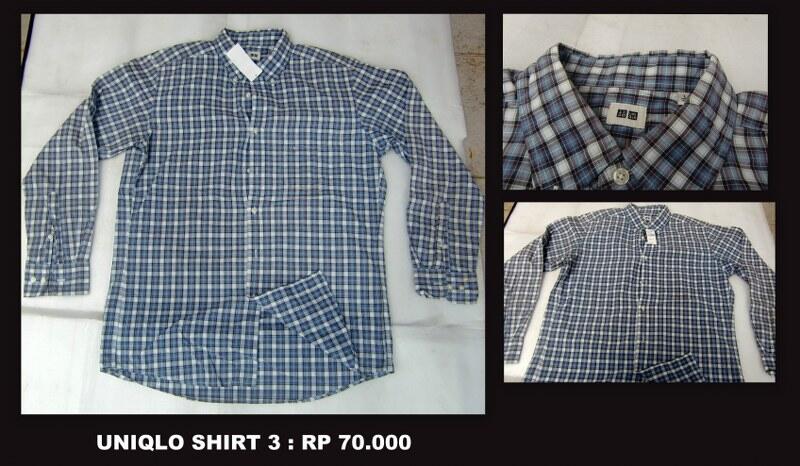 Obral kemeja Uniqlo (flanel) dan Kemeja katun Uniqlo. second murah