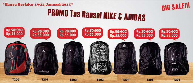 Promo Tas sport, sports Ransel, Backpack, Nike & Adidas