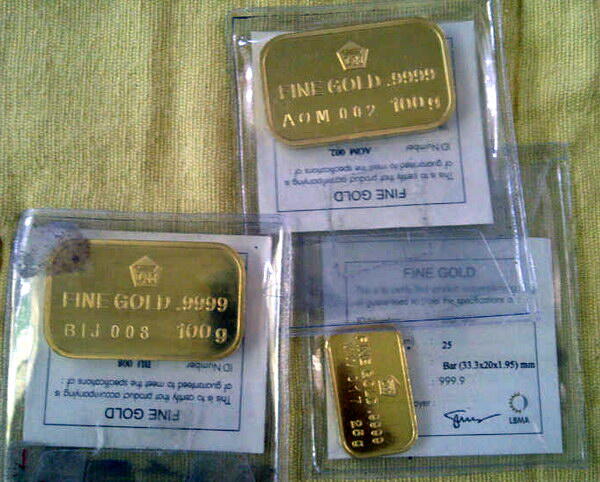 Terjual Jual Emas LM Antam 100 gr dan 25 gr di Bandung 