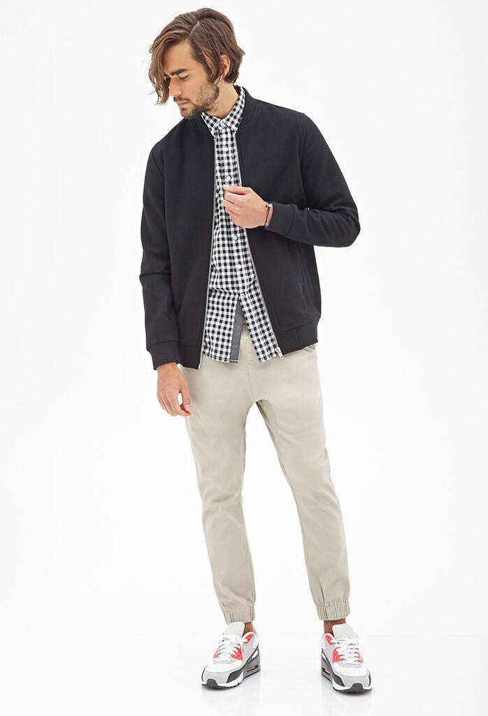 Dijual Bomber Varsity Wool Jacket Forever 21 Warna Hitam NEW