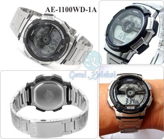 Jam Tangan Casio AE-1100WD ORI Bahan Stainless Steel Murah
