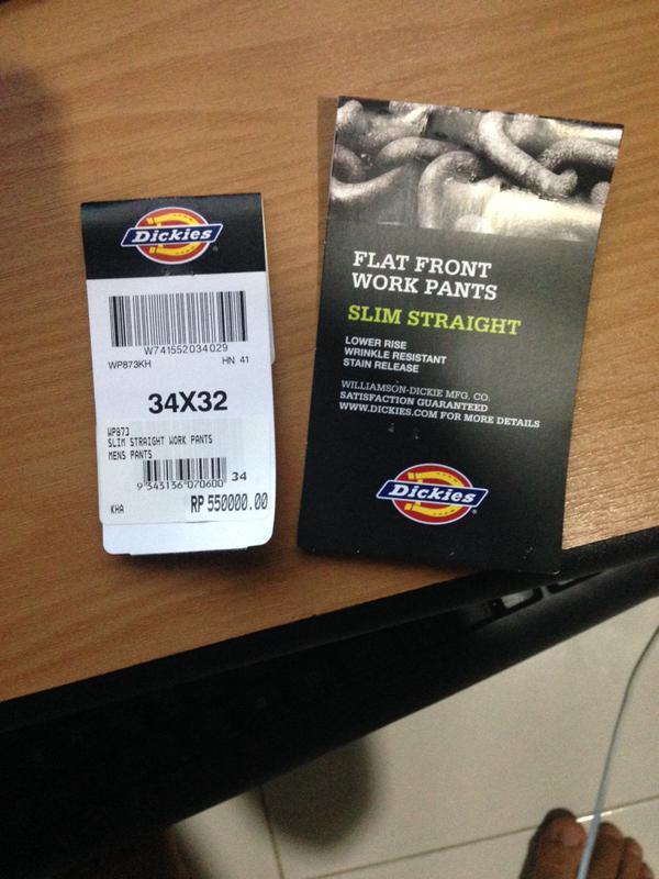 JUAL LP DICKIES 34X32 WP SLIM STRAIGHT