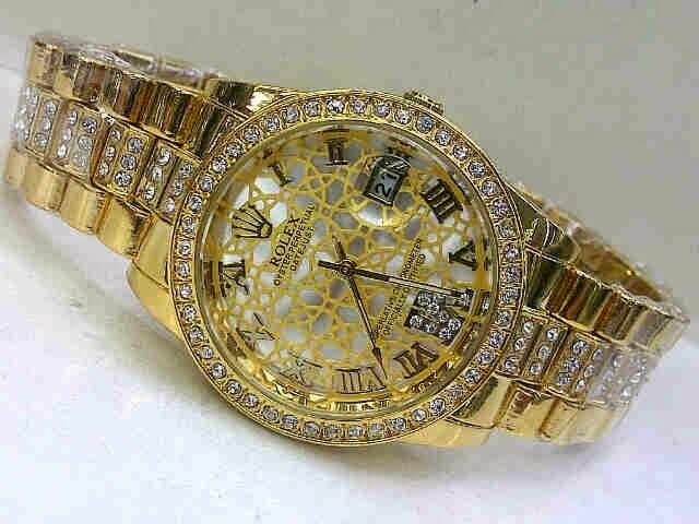JAM TANGAN KW SUPER ROLEX GOLD DIAMOND 203