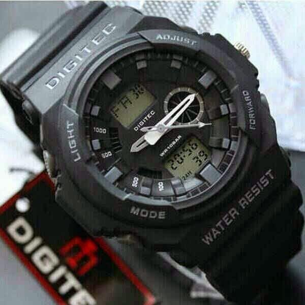 Jam tangan Digitec DG 2041T hitam list abu