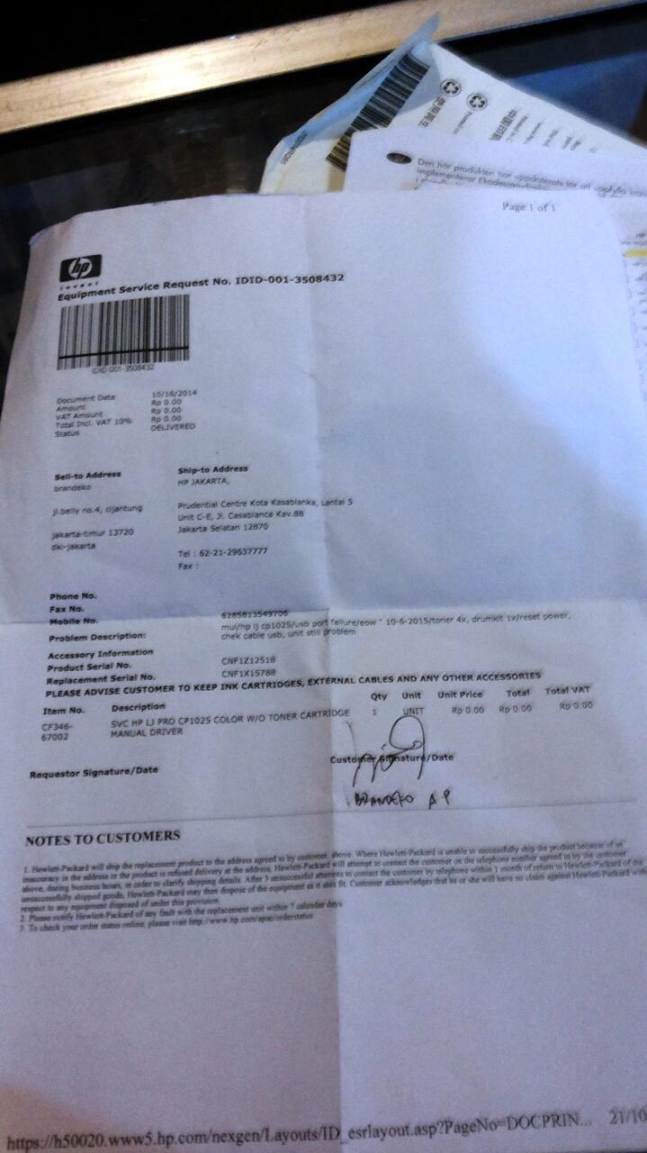 Dijual Murah Printer Laser Warna HP 1025 Color.