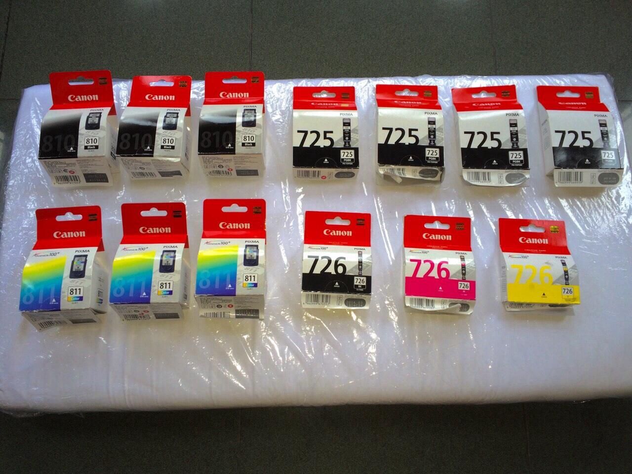 Tinta cartridge canon PIXMA 810, 811, 725 & 726.