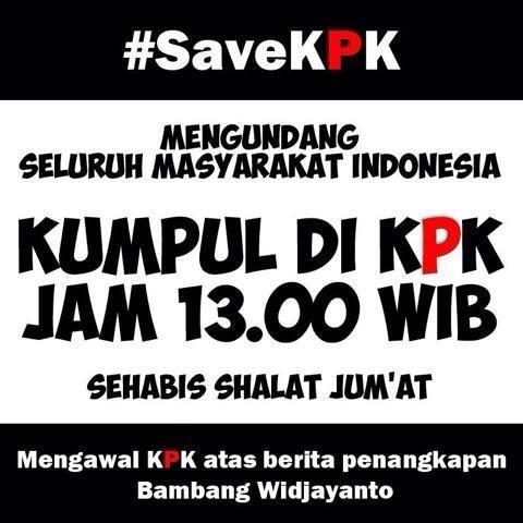 PENANGKAPAN BAMBANG WIDJAYANTO, #SAVEKPK TRENDING TOPIC DUNIA