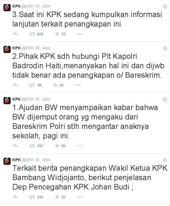 Bambang Widjojanto Wakil Ketua KPK di Tangkap 