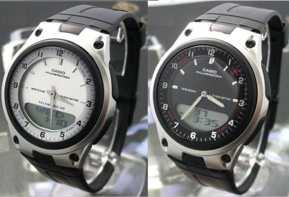 Jam Tangan Dual Time Dilengkapi 30 Telememo Casio AW-80 Original