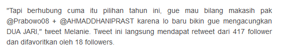 Melanie Subono : Presiden dan Wapres Kita Adalah Megawati dan Surya Paloh