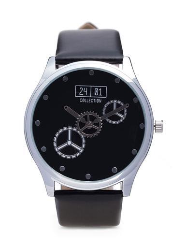 WTS- JAM TANGAN PRIA 24:01 FAUX LEATHER STRAP